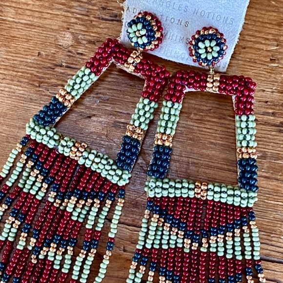 🌺🎉HP🎉🌺 NWT Anthropologie Deepa Beaded Fringe Chandeliers - Picture 6 of 16